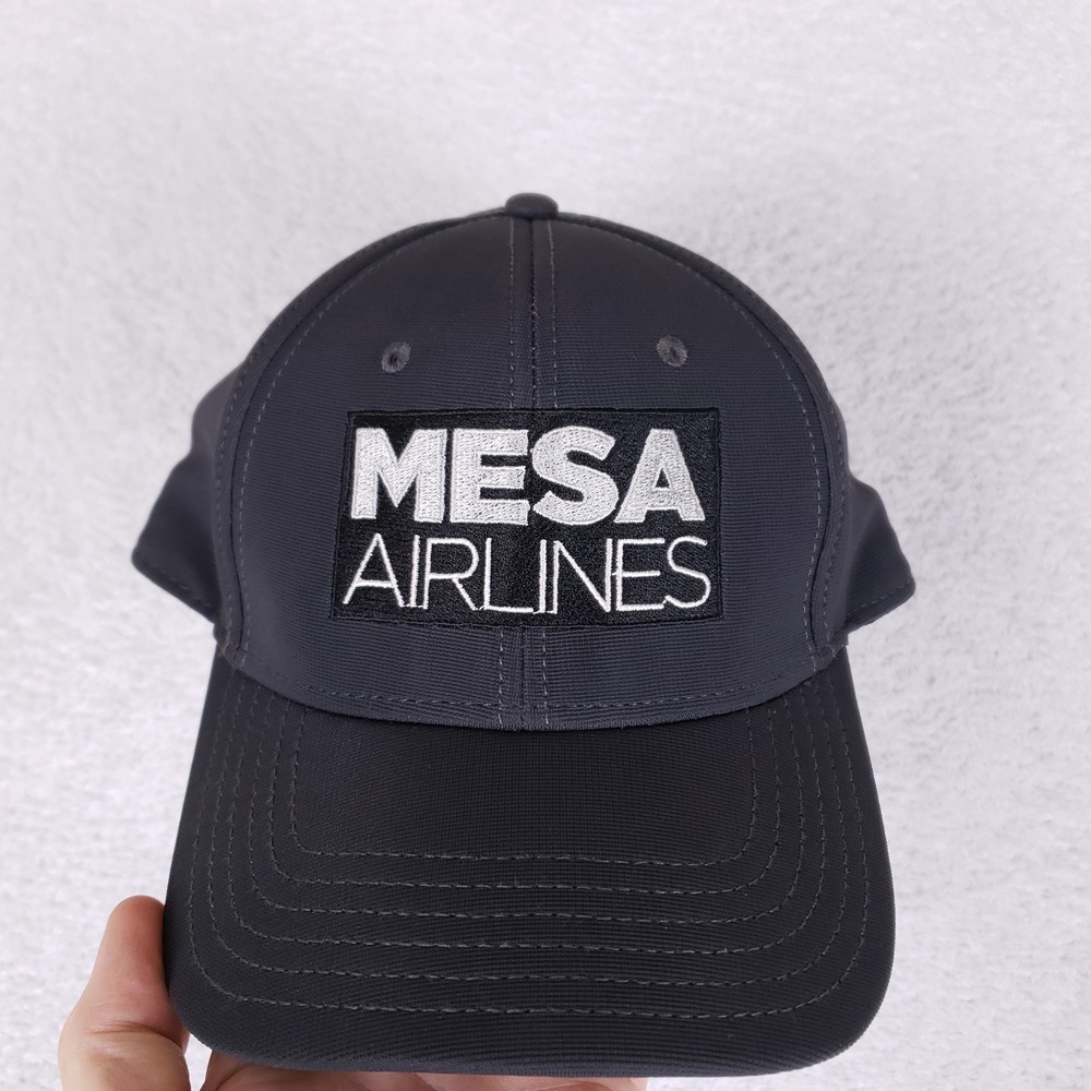 Mesa Airlines Otto Cap Hat One Size Adjustable‎ Embroidered Patch Gray Aviation